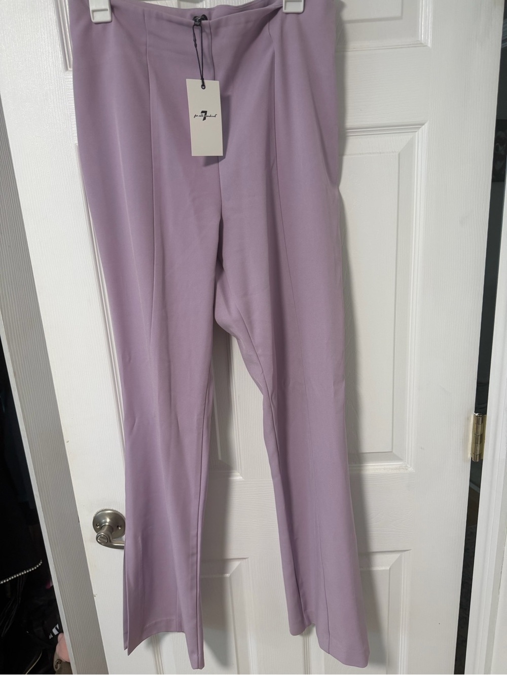 7 For All Mankind Lavender Straight-Leg Trousers